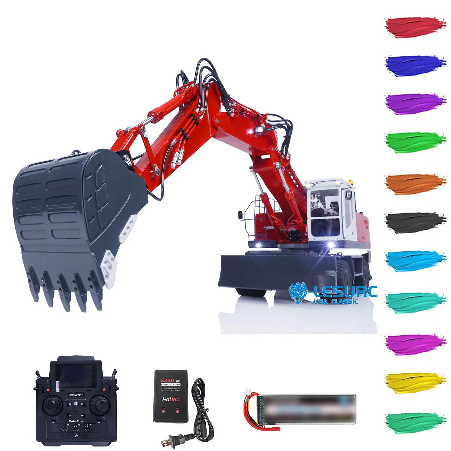 LESU 3 Arms 1/14 Aoue ET30H RC Hydraulic Excavator TOUCAN Radio Control Wheeled Digger 7CH Painted Assembled Electric Toy Model