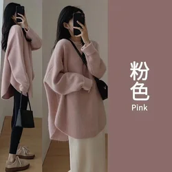 Soft Warm Knitted Cashmere Sweaters Women 2023 New Winter Loose Solid Female Pullovers Basic Knitwear Jumper