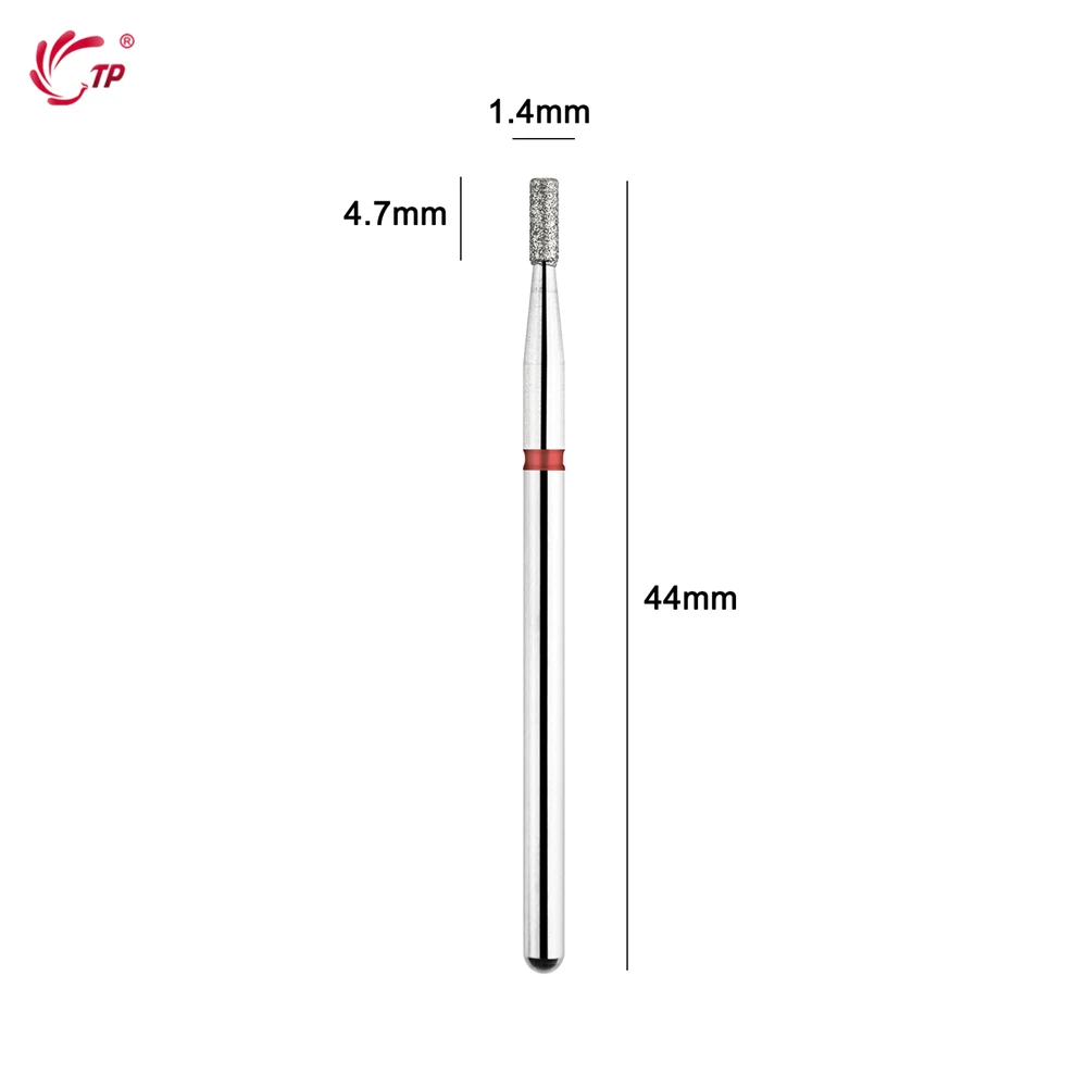 TP 2pcs/set Flat Diamond Nail Drill Bits Cuticle Clean Bits Milling Cutter Burr for Electric Manicure Machine Nail Art Tools