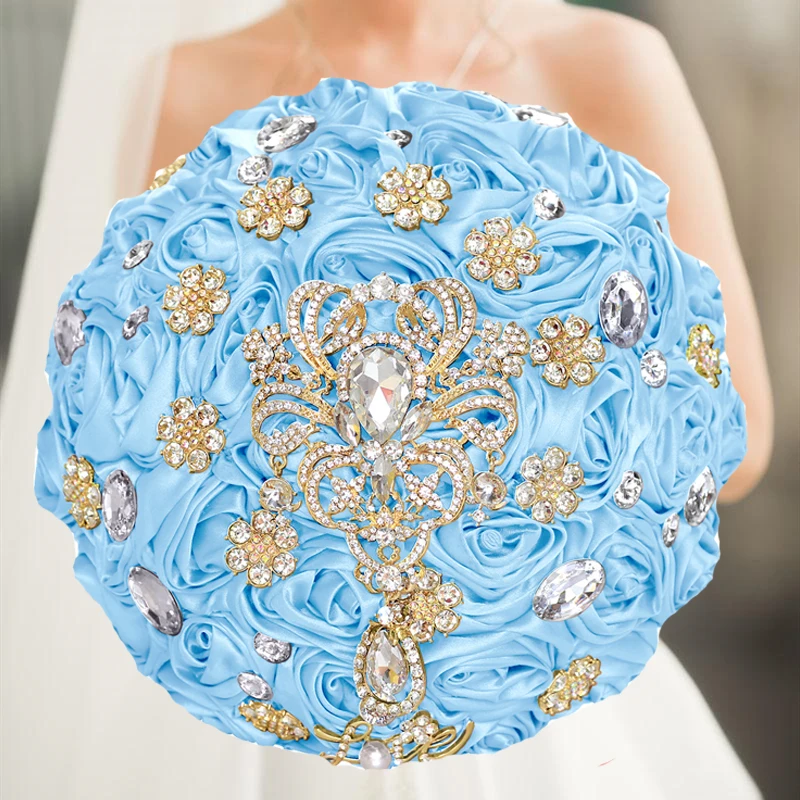 

Light Blue Wedding Bouquet Bridesmaid Bridesmaid Holding Flowers