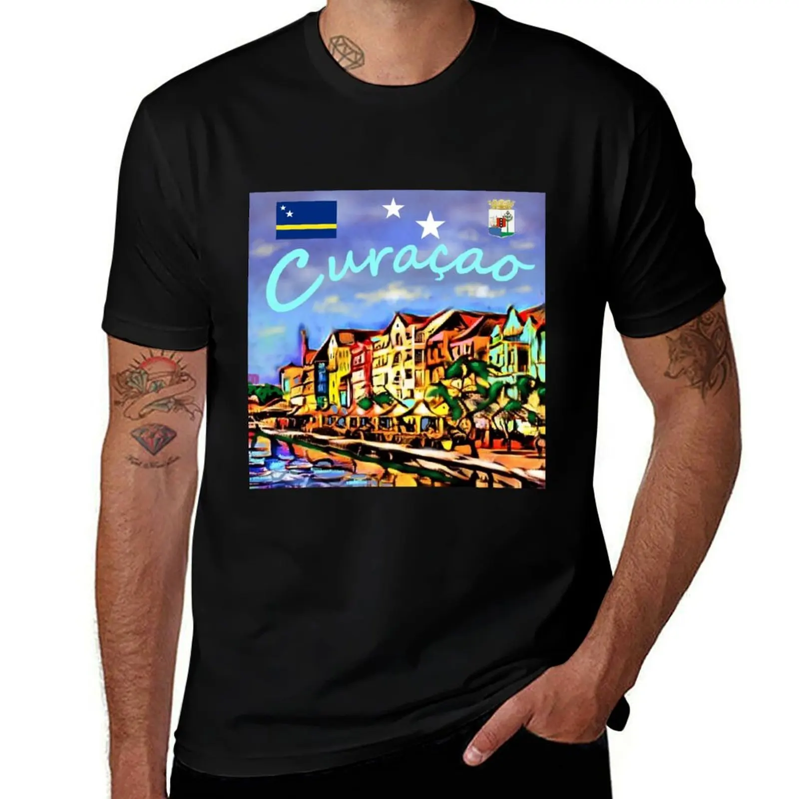 

Curacao Travel Poster T-Shirt oversized t shirt graphic t shirts cheap stuff mens graphic t-shirts big and tall