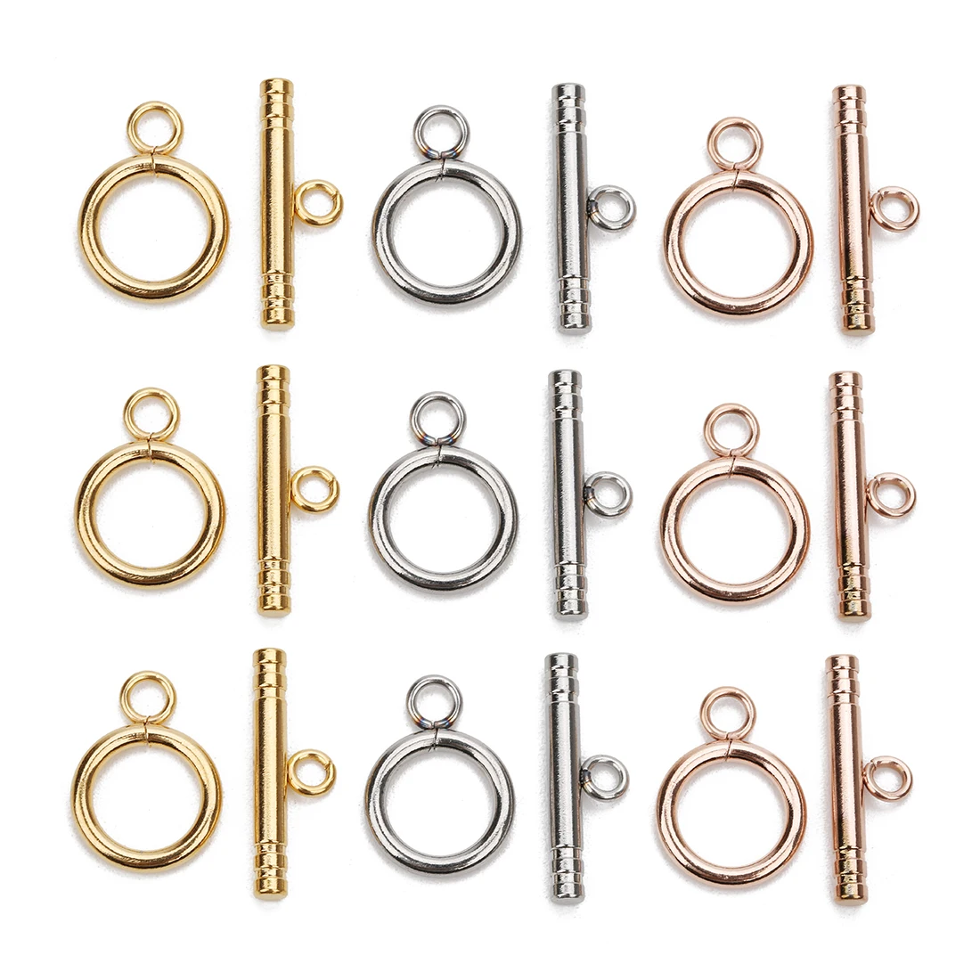 4Sets/Lot Stainless Steel OT Clasps Buckle Toggle Clasp Connectors For DIY Necklace Bracelets Crafts Jewelry Making Accessories