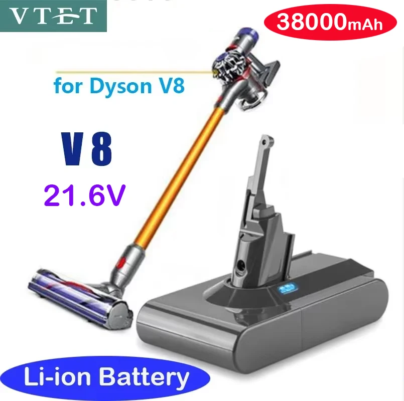

Dyson V8 21.6V 38000mAh Replacement Battery for Dyson V8 Absolute Cord-Free Vacuum Handheld Vacuum Cleaner Dyson V8 Battery