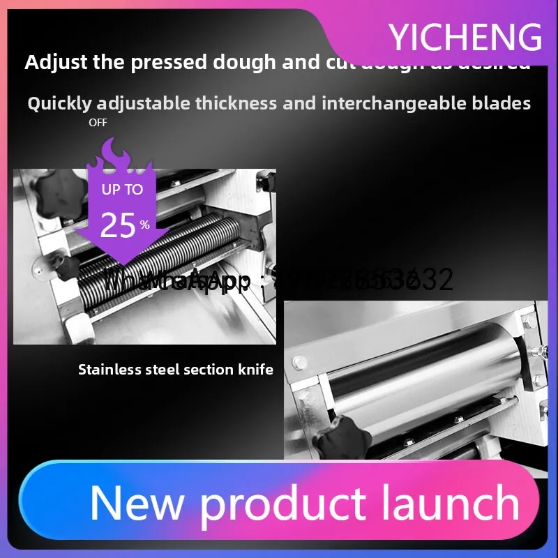 

LYY Commercial Noodle Maker Large Capacity Fully Automatic Dough Rolling Machine 304 Stainless Steel Dough Roller Dumpling