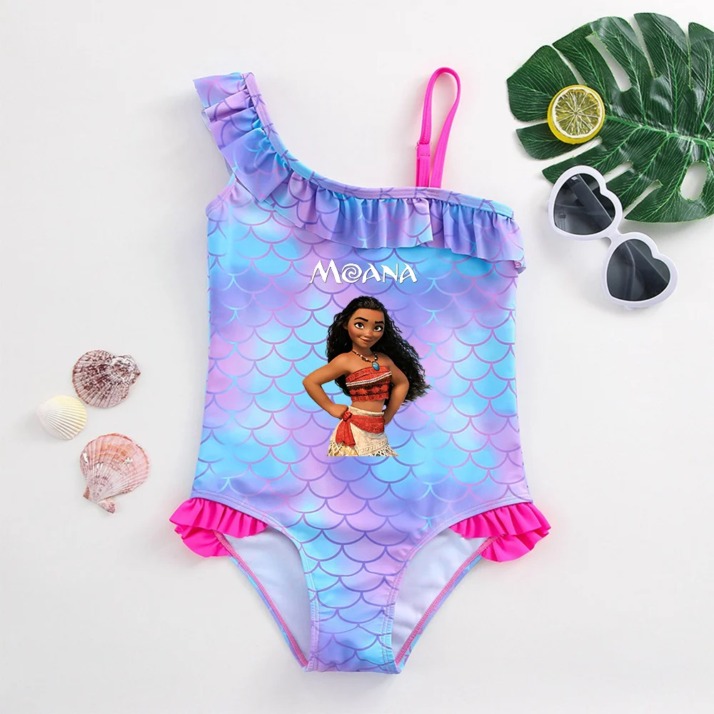 

Moana Girls Swimsuit Mermaid Fish Scale One-Piece Bathing Suits Children's Dresses Swimwear Beach Suit Kids Wear