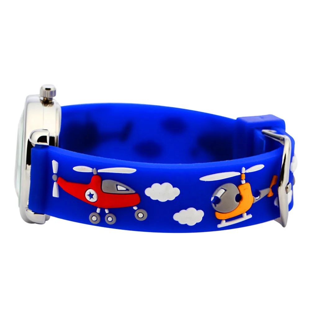 Blue 3D Cartoon Watch Creative Fighter Design Waterproof Comfortable Adjustable Wristwatch Watch