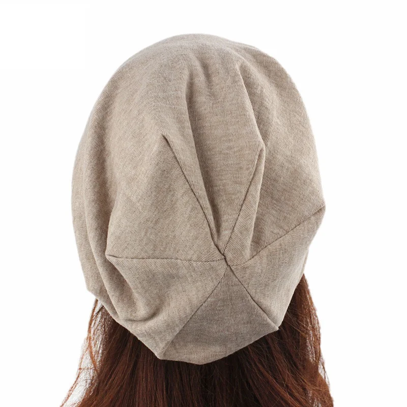 Gorro ondulado de lana para hombre y mujer, gorro holgado de algodón, Color caramelo, cálido