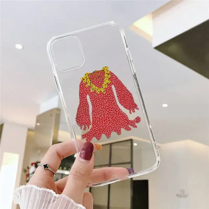 Japan Kusama Yayoi Art Phone Case For iPhone 11 12 Mini 13 14 Pro XS Max X 8 7 6 Plus SE XR Transparent Shell