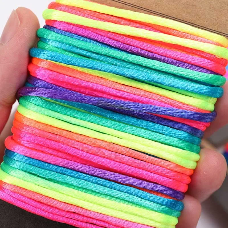 10/20 Meters Rope String Cords for Home Decor Handmade Craft DIY Rope Bracelet Rainbow Lots Braid Strands Cord Handmade Bracelet