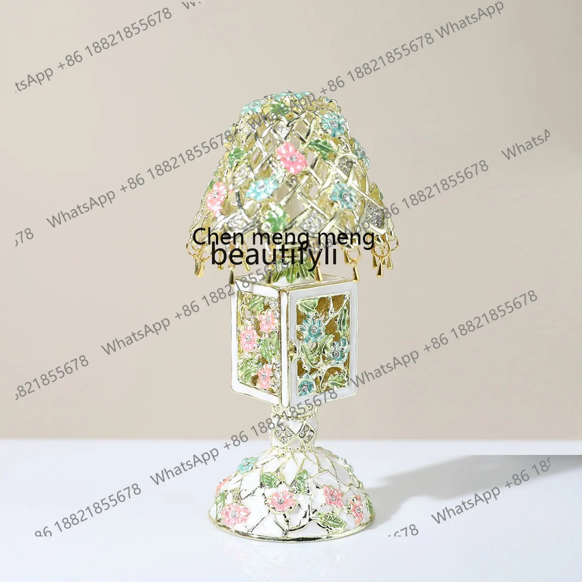 

European alloy retro wind table lamp decorative box jewelry box home decoration