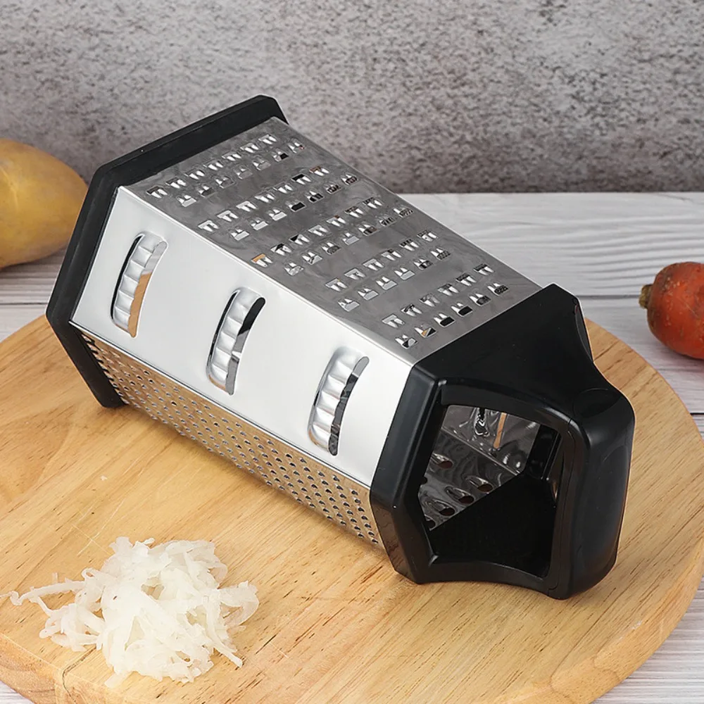 

6 Sides Multifunctional Vegetable Grater Manual Stainless Steel Cheese Grater Labor-saving with Storage Box Vegetable Slicer