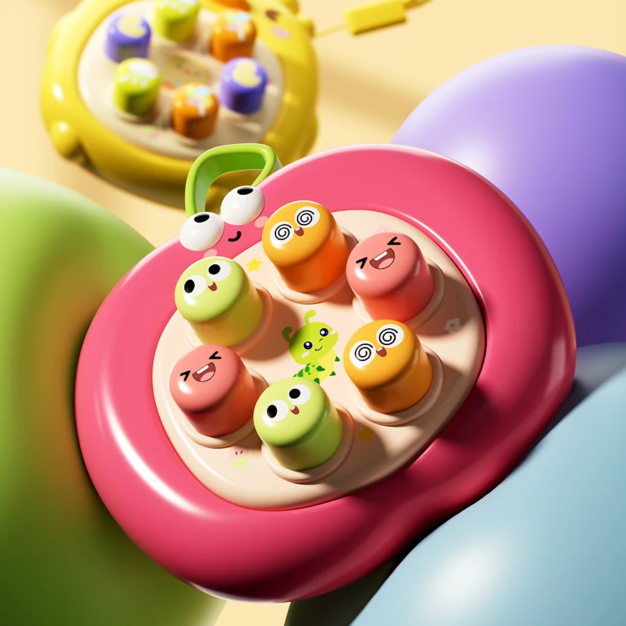 Cartoon whack-a-mole game decompression toy to exercise reflexes