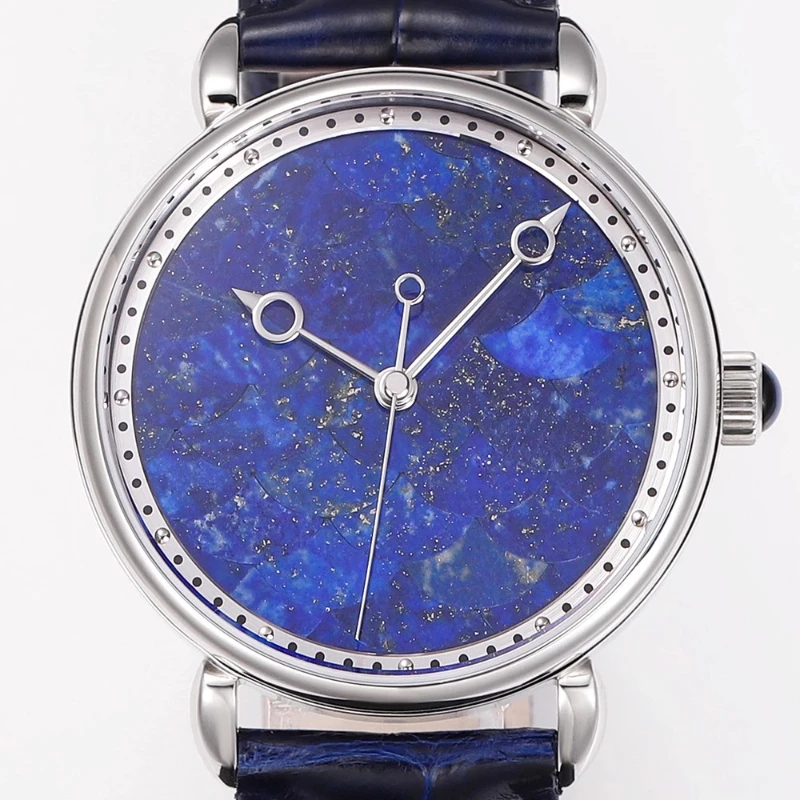 

2025 Limited Edition 41 мм мужские часы с диском лазурита, механизм ETA, водонепроницаемые механические часы 50 м