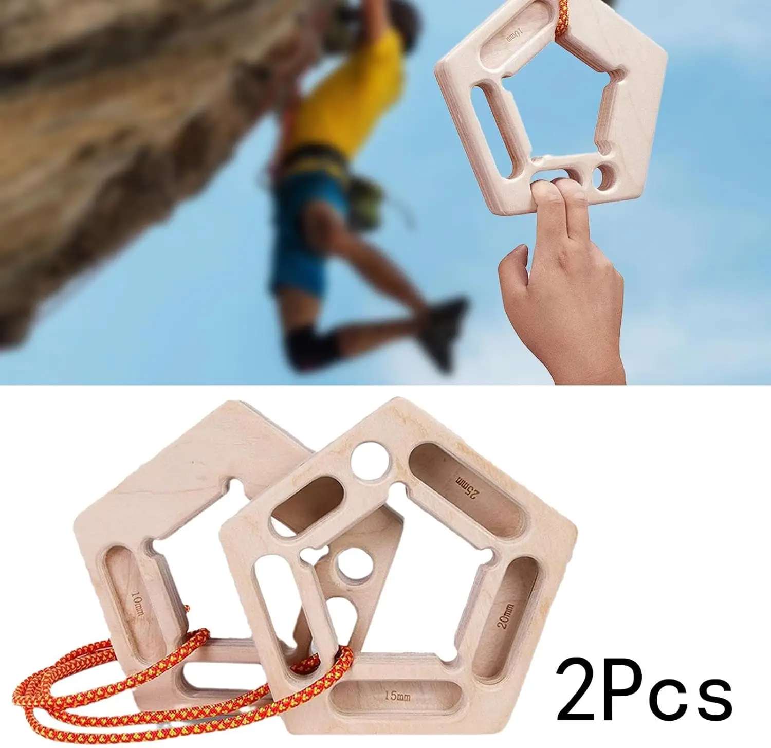 2pcs Wooden Fingerboard Climbing Training Board Double Side Grip Strengthener Hangboard Rock Climbing Bouldering Gym Fitness