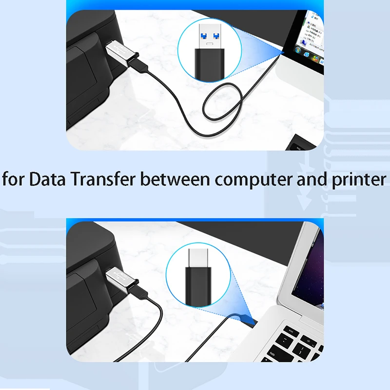 Drucker kabel konverter Typ C Buchse zu USB B Stecker Adapter E-Piano-Instrumente Midi verlängern Kabelst ecker für Tablet-Laptop – Detail 5