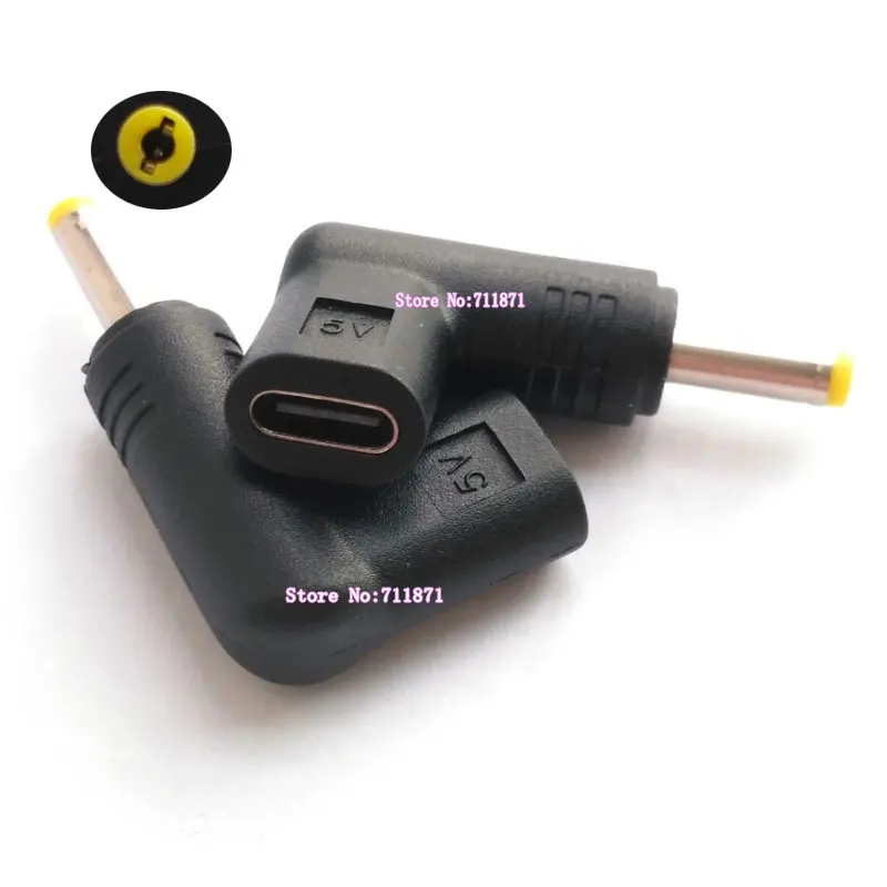 90 Degree Right Angle Type-C to 4.0*1.7 Adapter Connector Type C Female to 4.0 1.7 Male Connector Adpater type-C to DC 4.0X1.7