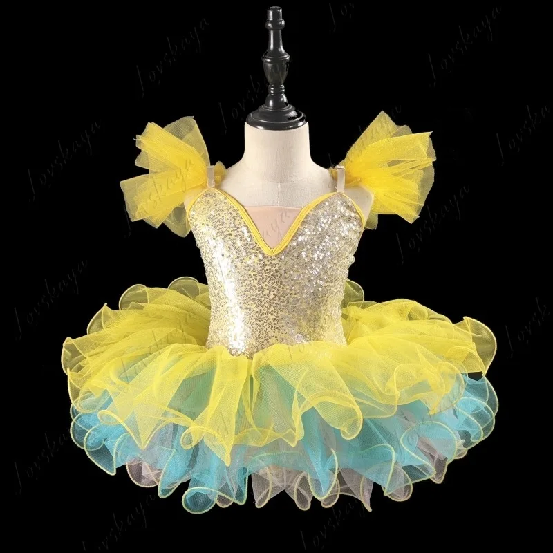 فستان رقص عصري وردي للفتيات زي أداء التخرج للأطفال