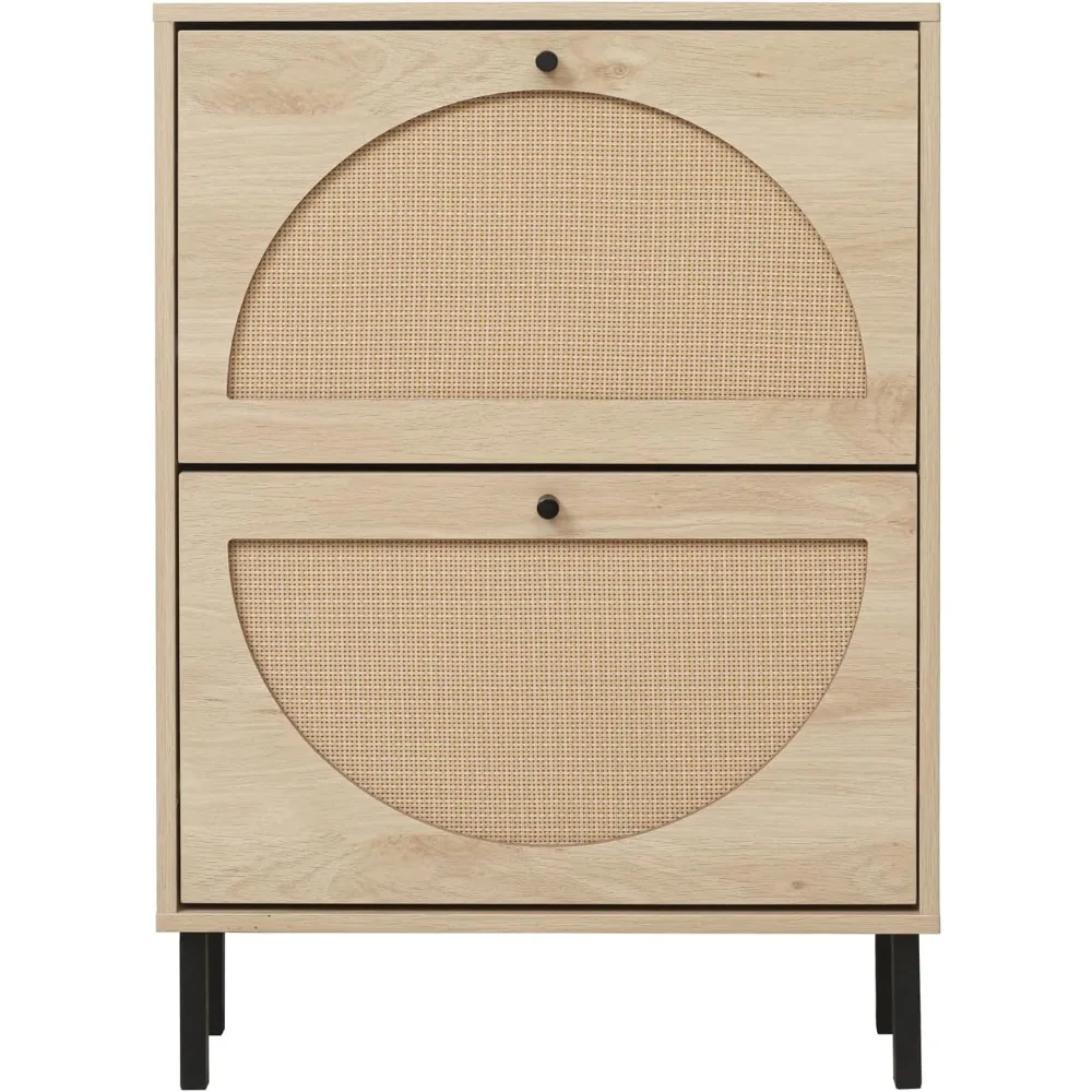 Arattan Shoe Cabinet with Two Flip Drawers, ANarrow Hidden Entrance Corridor and An Independent Shoe Rack, Shoe Cabinet image 4