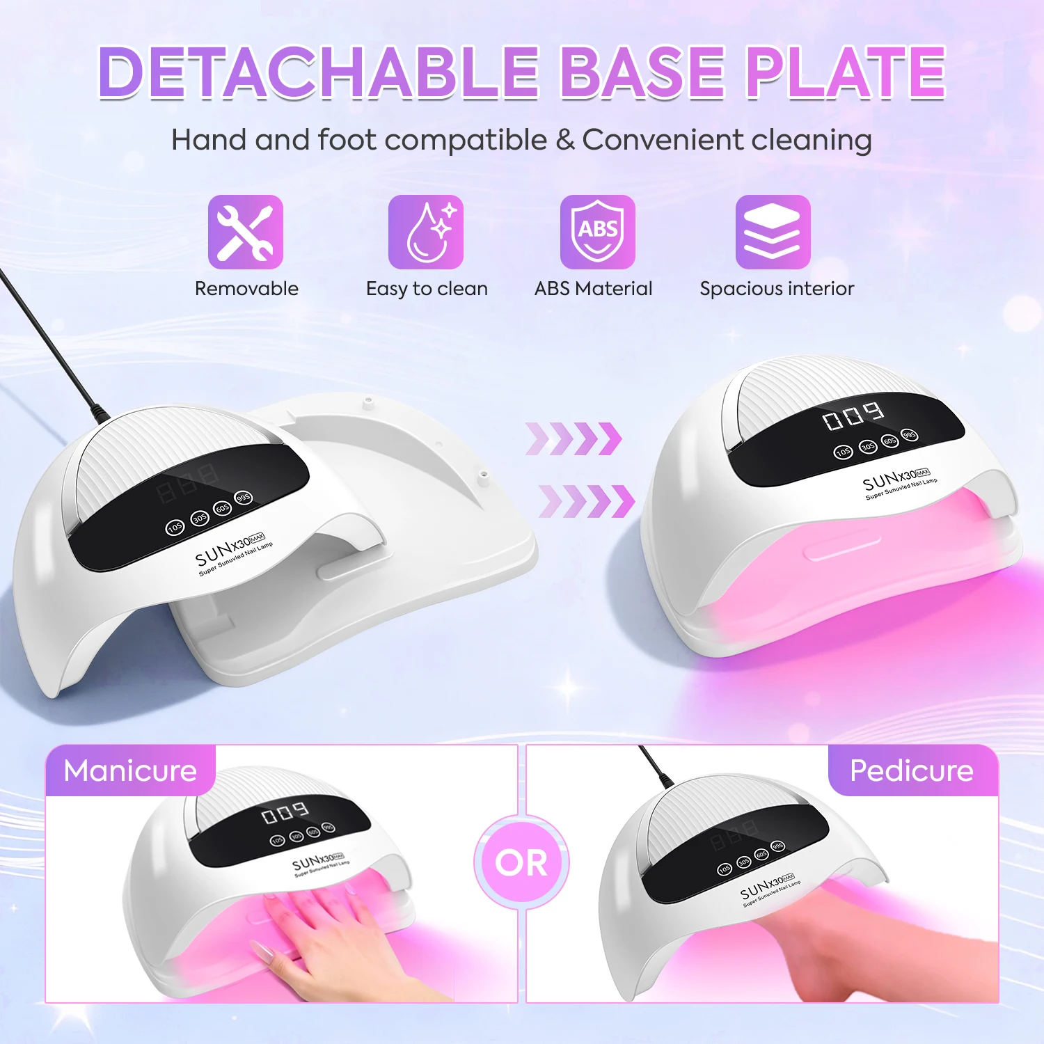 DianaBeauty 380W Professional UV LED Nail Lamp With LCD Display 90LEDS Nail Dryer for Drying All Gels Nail Polish Nail Art Tools
