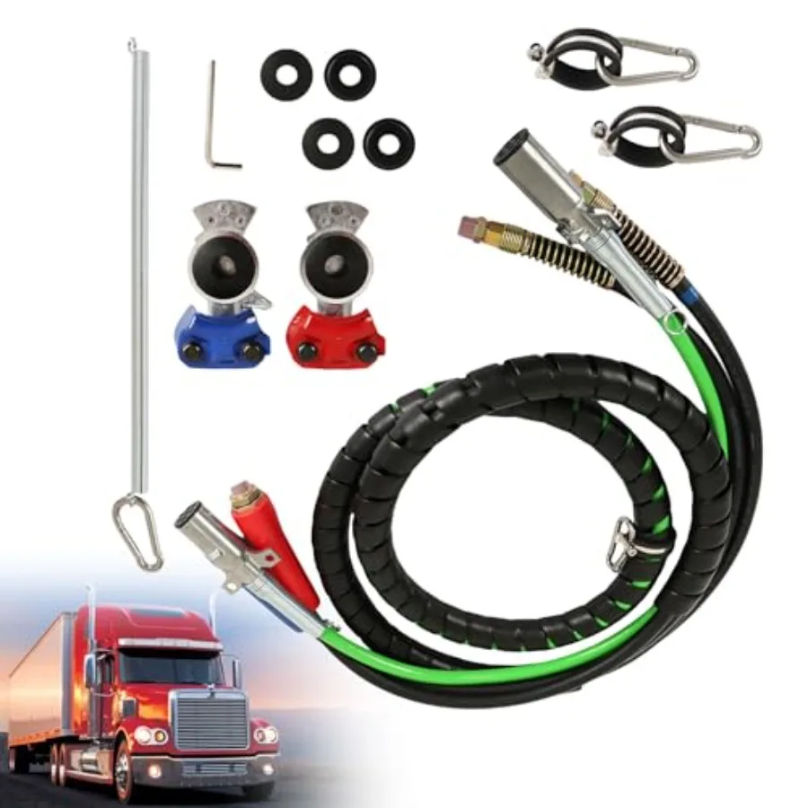 

12 футов 3 в 1 комплект силовой воздушной линии из АБС-пластика с глянцевыми резьбой и замена нежной пружины для прицепа трактора, прочный и R