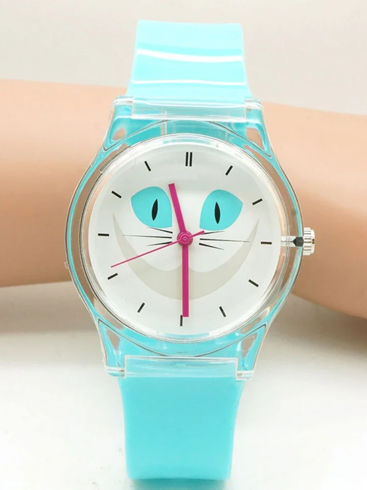 Montre-bracelet étanche en Silicone pour enfants, chat mignon, papillon, marque, Quartz, mode décontractée