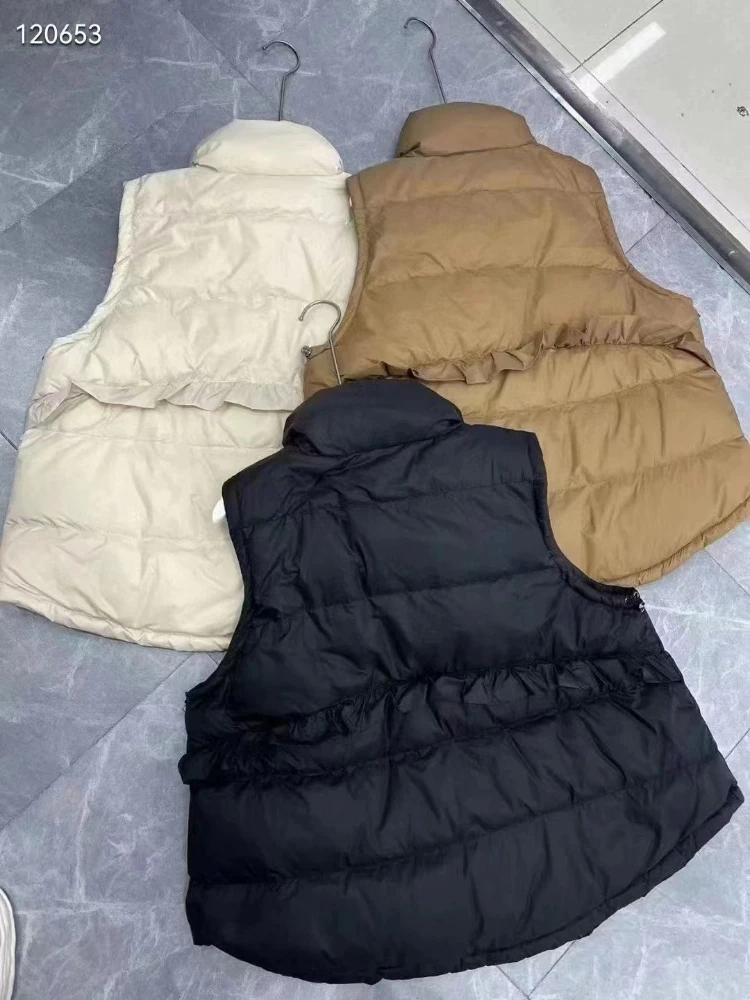 2025 Nuovo Piumino Autunno Inverno Vintage Colletto Casual Cappotto Allentato Top Donna Increspato Cuciture 90% Anatra Bianca Piumino Carro Armato