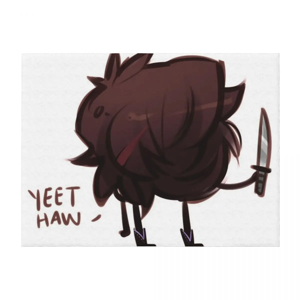 

Yeet Haw Throw Blanket Furrys Soft Plush Plaid Shaggy Retros Blankets