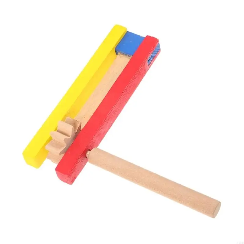 N1HB Juego 4 juguetes percusión instrumentos Castanet madera con manijas largas juguete auditivo sensorial para