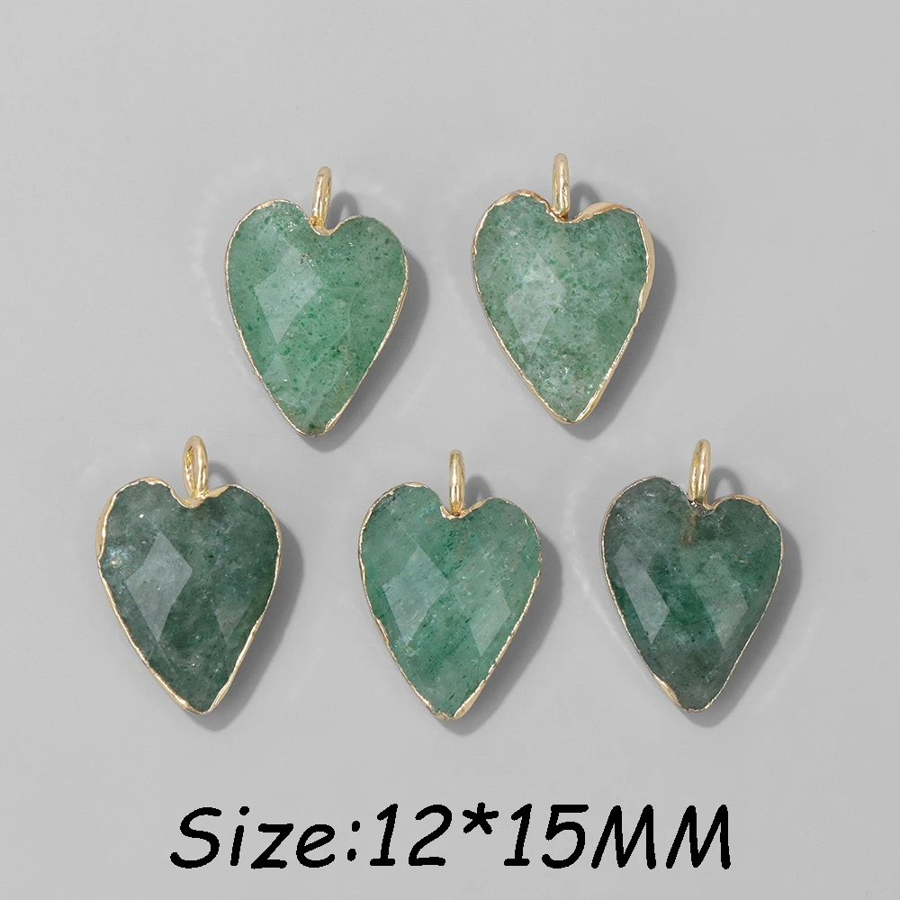 2Pcs Shiny Labradorite Heart Shape Pendants for DIY Jewellery
