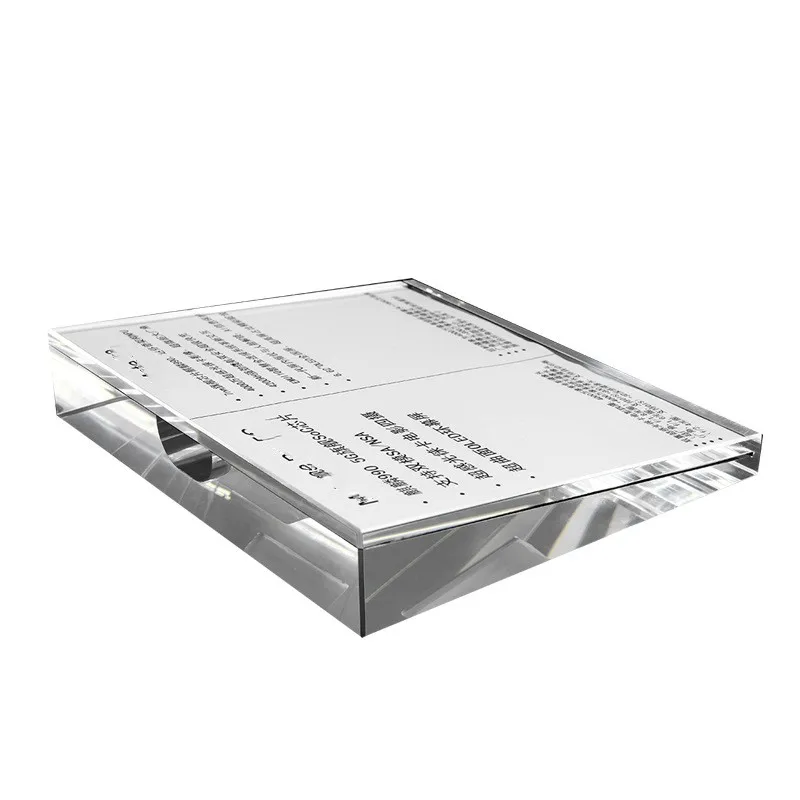 Nueva marca de etiquetas de cristal acrílico, precio de escritorio de doble posición, marca de experiencia de teléfono móvil, tienda, marca de exhibición de escritorio