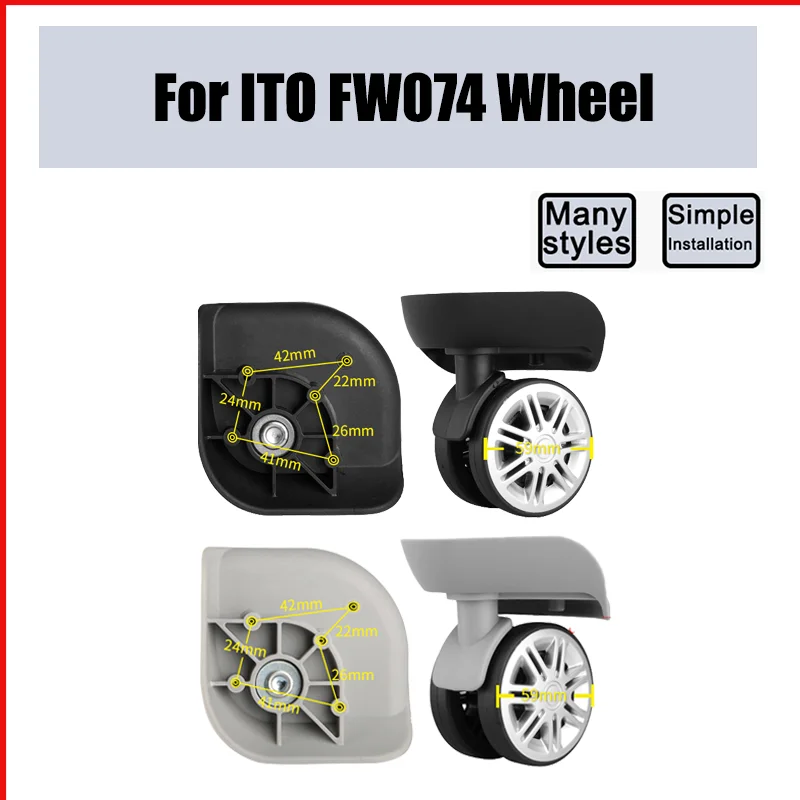 

For ITO FW074 Universal Wheel Trolley Case Repair Wheel Trunk Replacement Casters Travel Case Wheel Wheel Push And Pull Smooth
