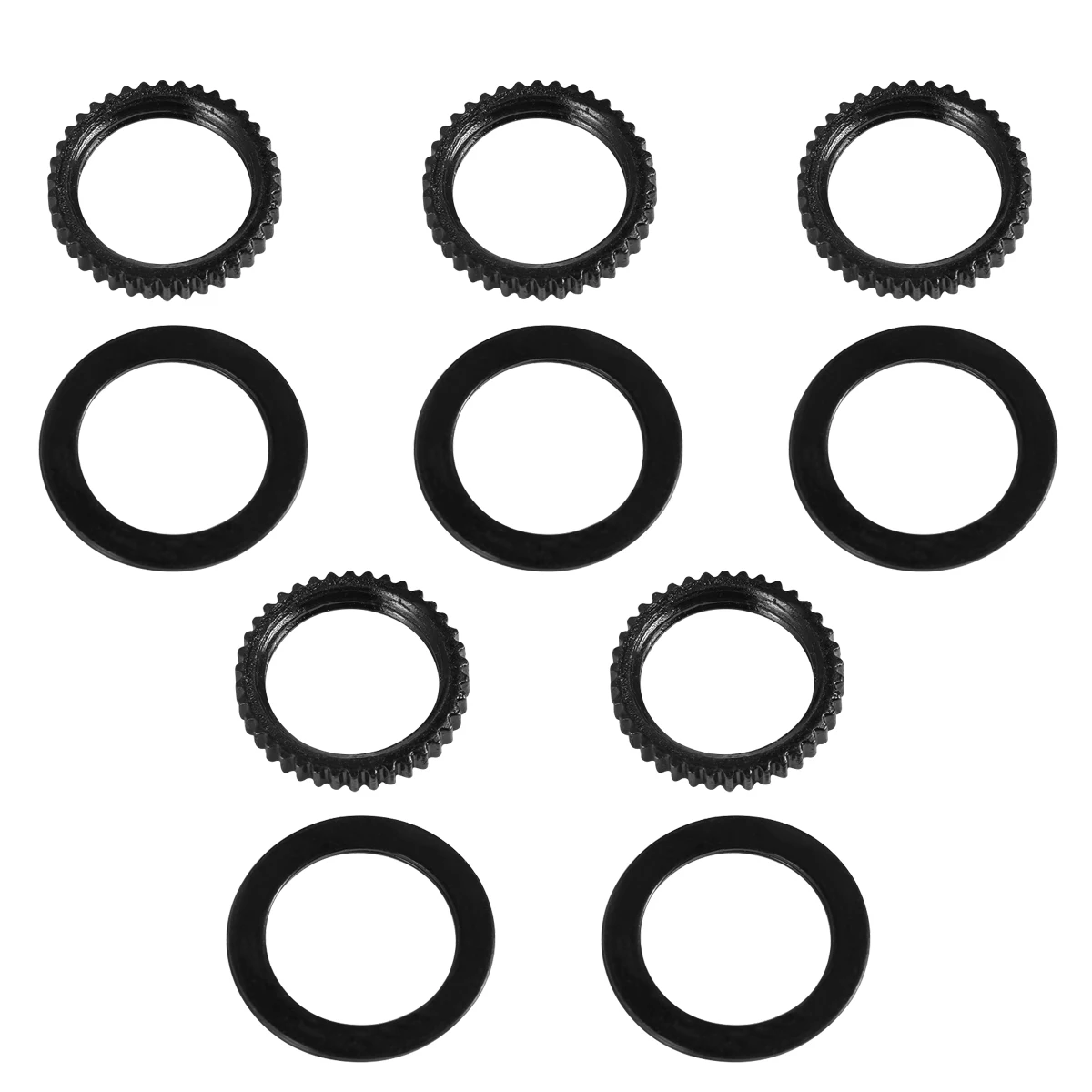 

5 Pairs Potentiometer Nuts Gear Nut Gasket Metal Fittings Durable Safe Guitar Parts Install Easy Long Use Not Rust
