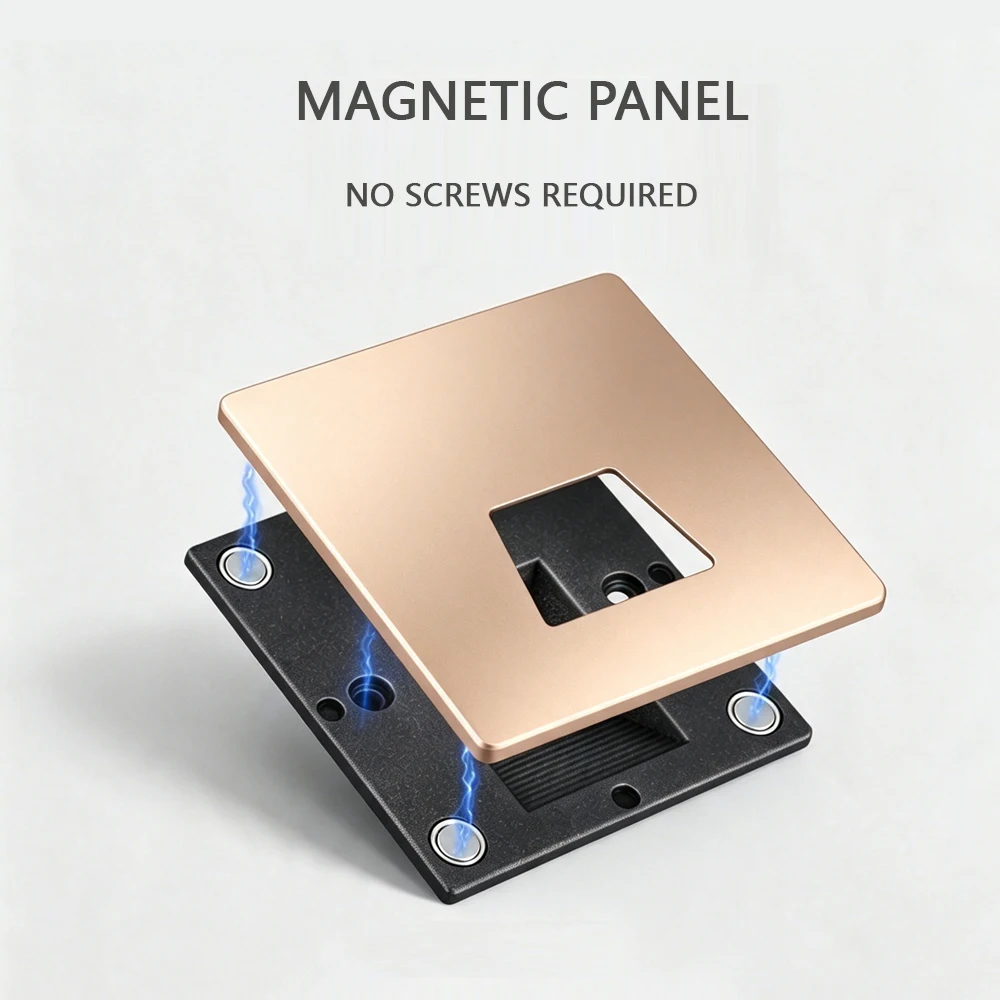 SANDIY Embedded Switch Control Footlights, Outdoor And Indoor Step Lights, Magnetic Panels, 86 Boxes Of Frosted Gold