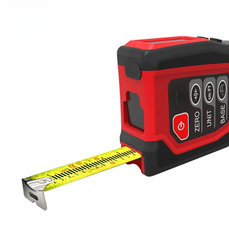 Handheld intelligent length and volume digital laser rangefinder with  tape measure measurement LCD display