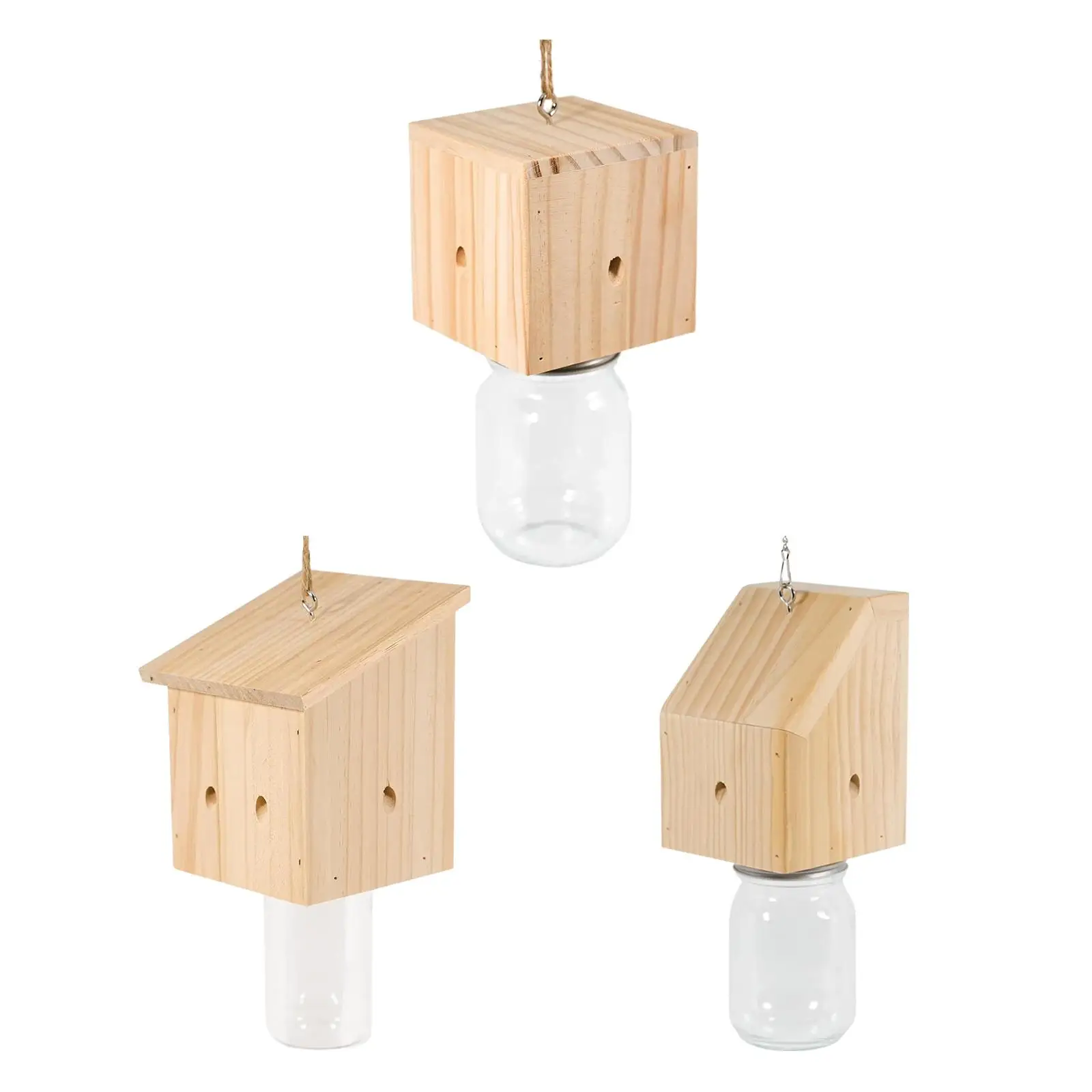 

Wooden Carpenter Bee Trap for Outside for Farms Orchard Garden Decoration