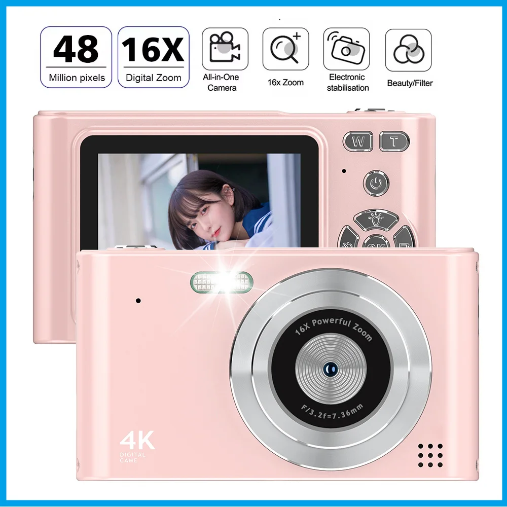 4K Dual Camera HD Children's Photo Video Camera 48MP Zoom 2.4