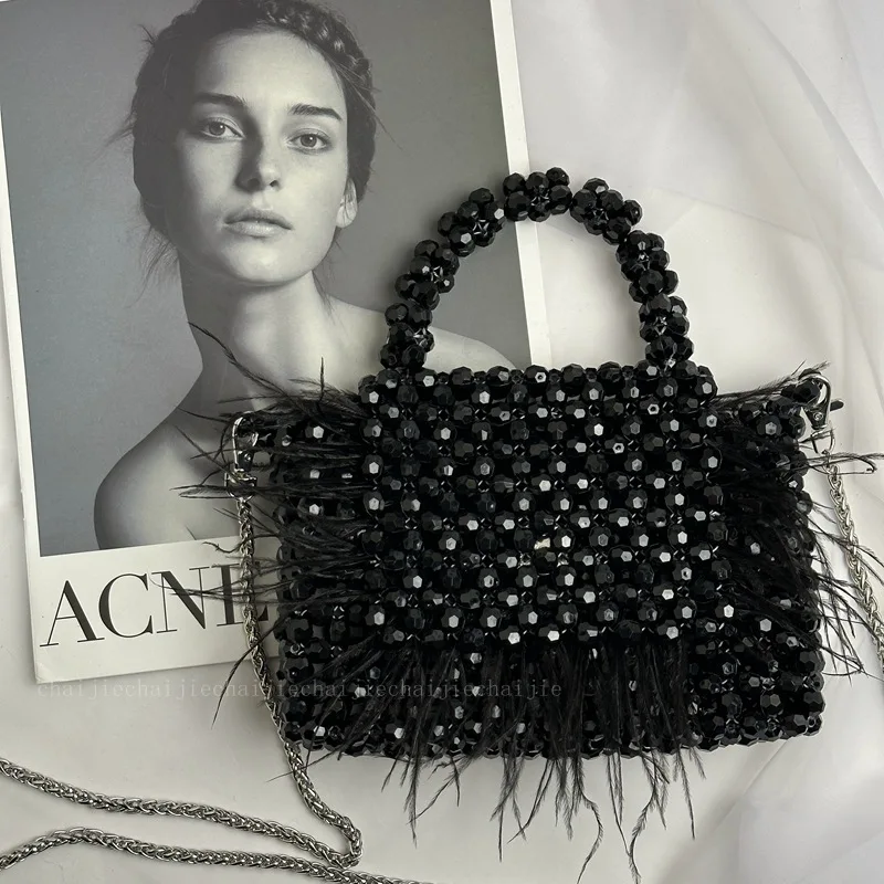 Imagem -04 - Bolsa Crossbody com Corrente Frisada para Mulheres Bolsa Personalizada Cristal Handwoven Premium Novo Design Moda 2023