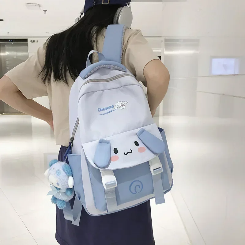 Sanrio My Melody Nylon Backpack Shoulder Bag Anime Kuromi Pom Pom Purin Cartoon Doll Cute School Bag Birthday Christmas Gift