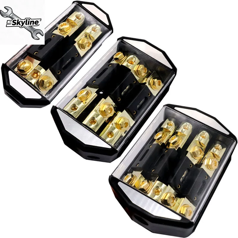 2-Way 3-Way 4-Way Car Stereo Audio Inline ANL Fuse Holder Power Distribution Block 0 2 4 Gauge in/Out with 100 Amp Fuse