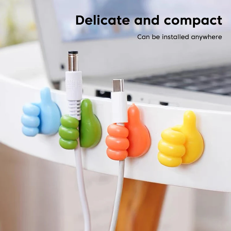 Multifunctional Cable Organizer Clip Holder Thumb Hooks Wire Wall Hooks Hanger Storage Cable Holder For Earphone Mouse Car Home