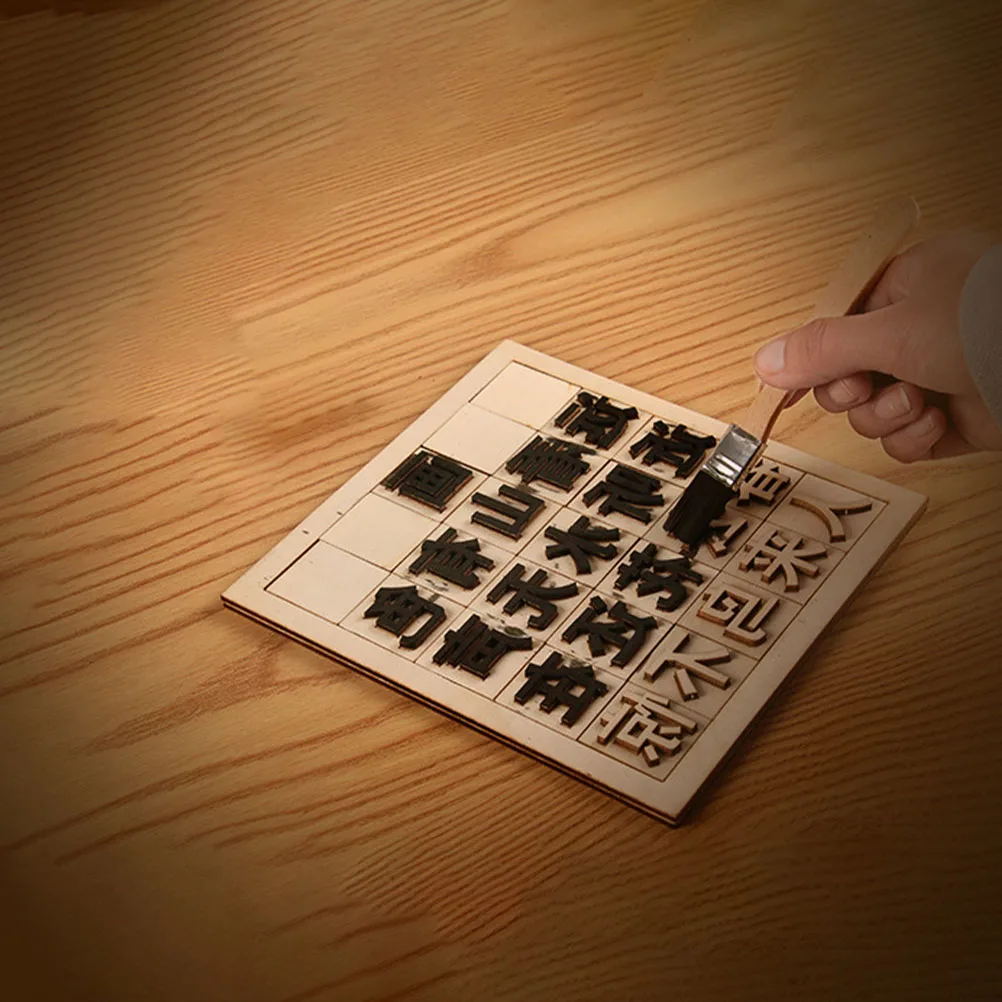 

Printing Tool Kit Kids Toy Safe Practical Science Equipment Teaching Aids DIY Manual Invention Wooden Plastic