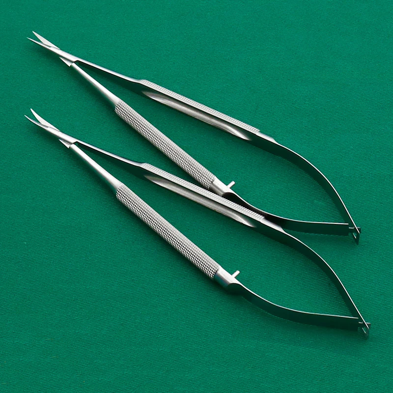 Stainless steel microsurgical scissors ophthalmic corneal scissors animal experiment fine scissors straight curved tip