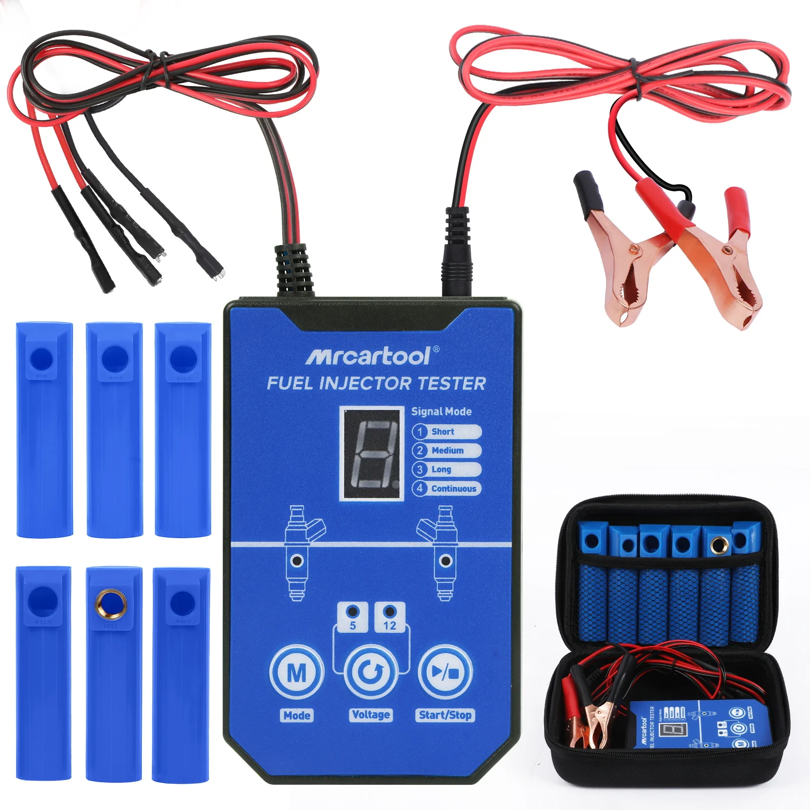 

MR CARTOOL Fuel Injector Tester 8 Pulse Moedes 5V/12V Power Drive Short Circuit Protection Fuel Injector Tester