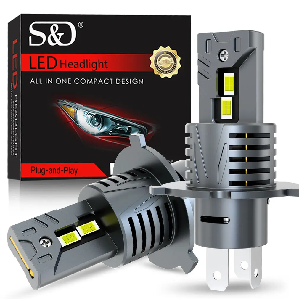 30000lm h4 הוביל פקקים פנס פנס קאנו סופר בהיר מכונית 3570 csp עם צינור נחושת הוביל h4דיודה מנורת 12v 6500k