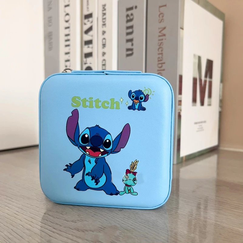 New Anime Stitch Jewelry Box Kawaii Stitch Convenient Cartoon Jewelry Ring Earring Necklace Storage Box Kids Gifts