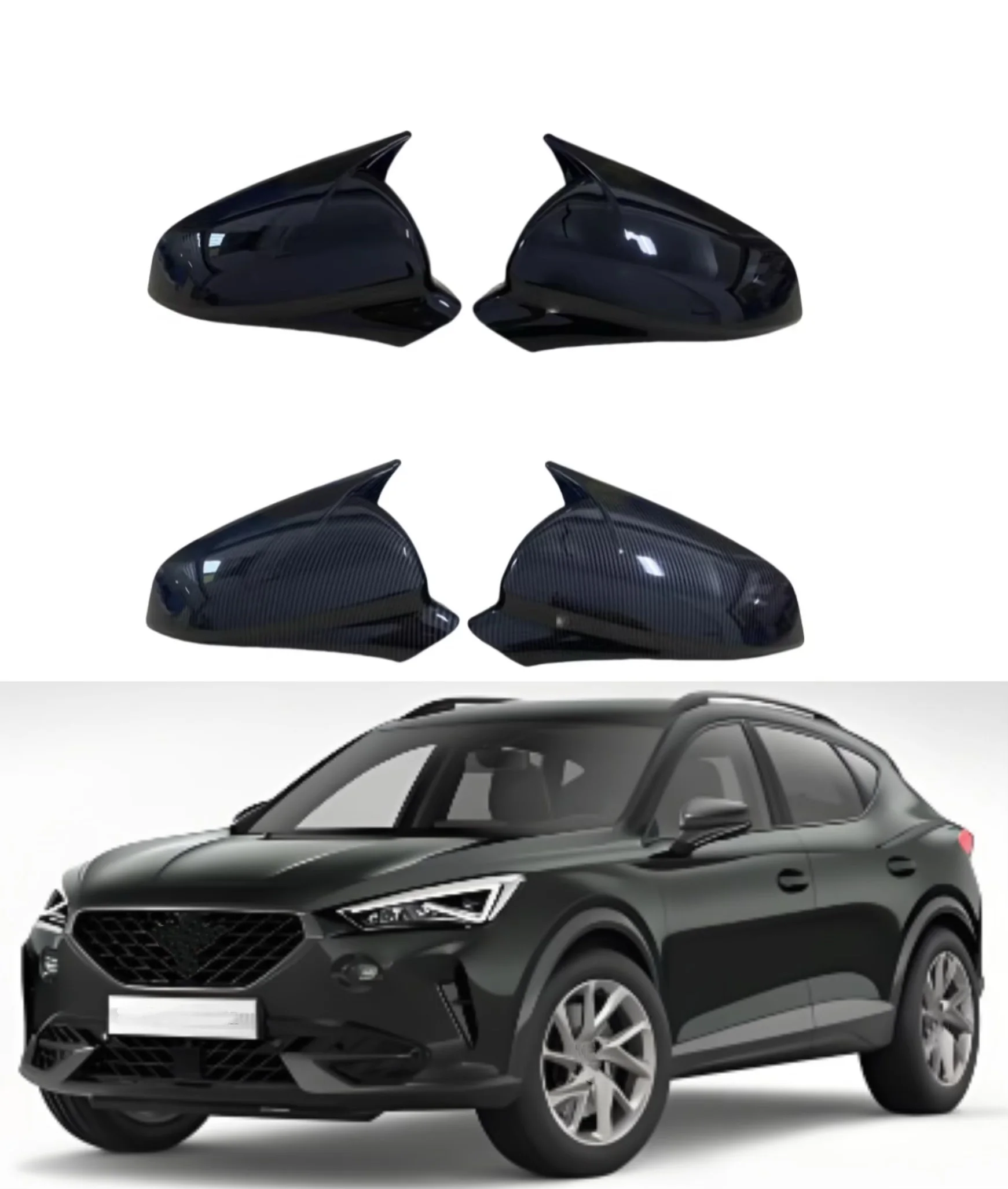 

Car Rearview Side Mirror Cover Fit For Cupra Formentor 2020-2024 FR ST Wing Cap Sticker Rear View Case Trim Carbon Fiber