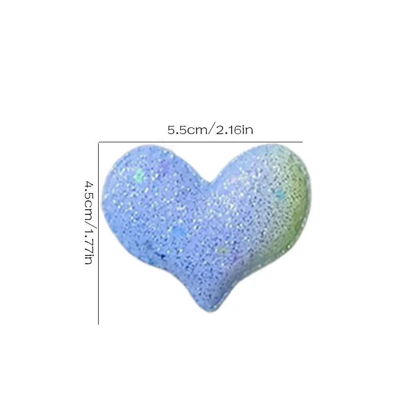 30 Stück glitzernde, farbverlaufende Herz-Applikationen zum Aufnähen für DIY-Haarspangen, Accessoires für Kinder, Schachteln und Taschen, Aufnäher – Detail 1