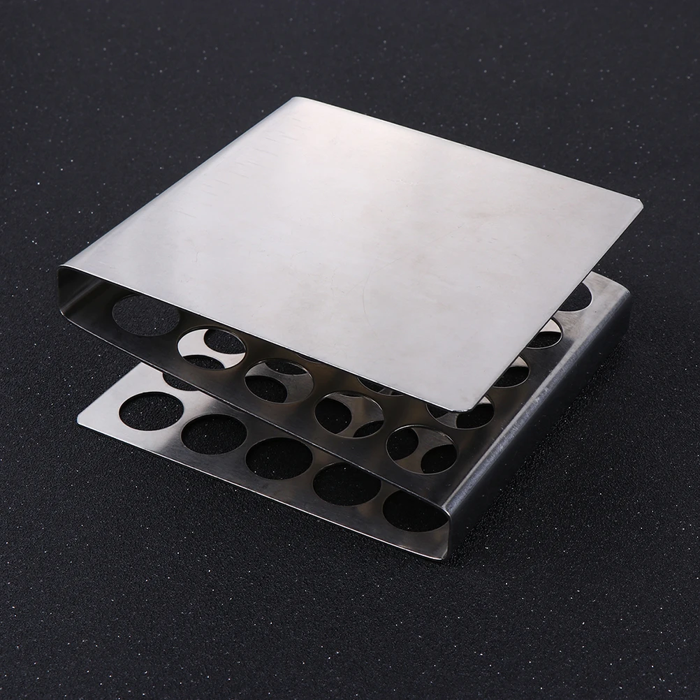 Stainless Steel Test Tube Rack Drying Vial Holder Lab Racks Organizer Makeup Brush