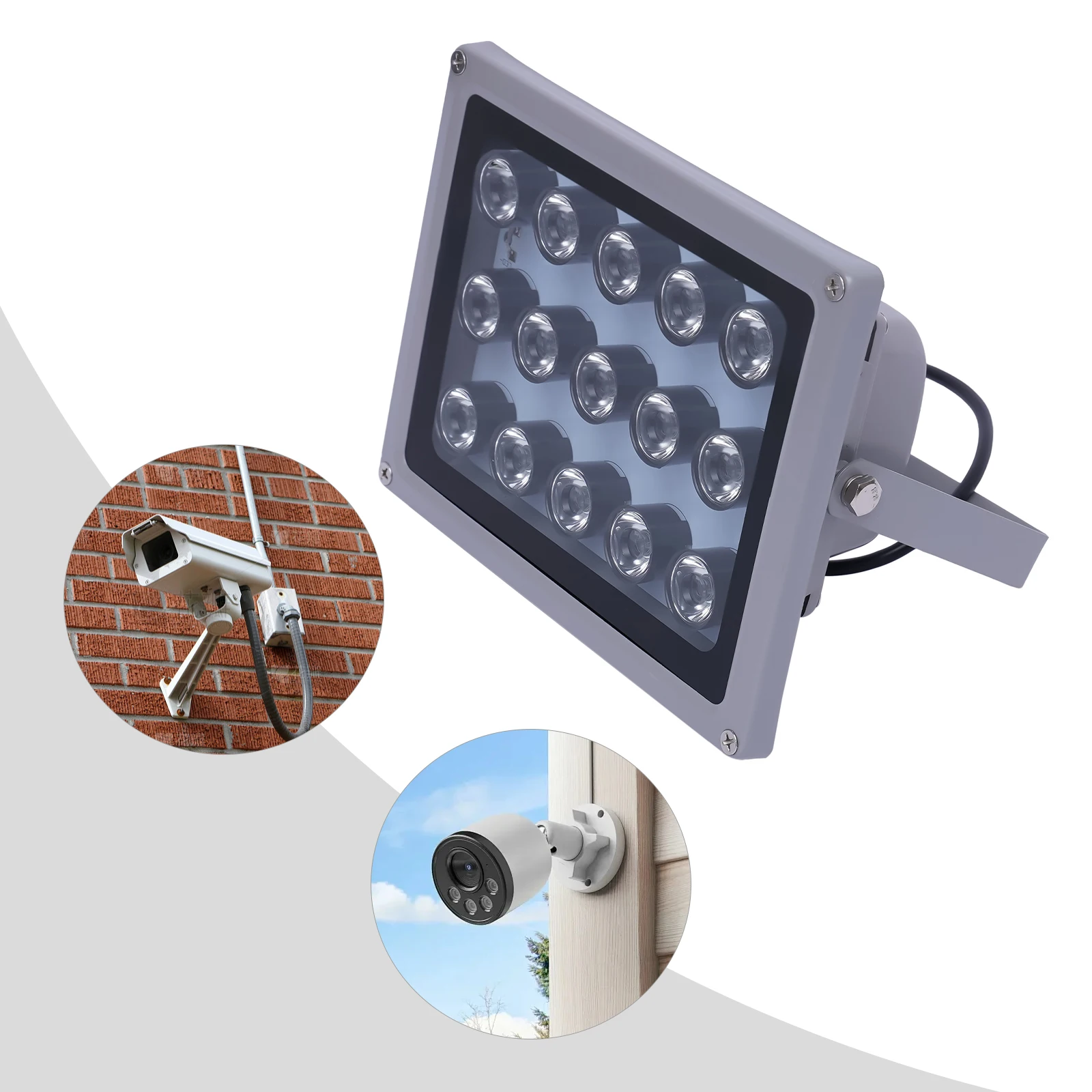 Illuminatore a infrarossi da 30 W 15 perline LED Distanza di visione notturna da 100 m Lunghezza d'onda 850 nm Alimentatore DC12V Alluminio impermeabile