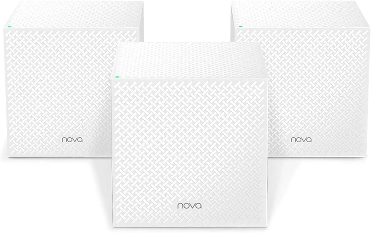 Tenda MW12 AC2100 Systeme WiFi Mesh Tri Bande Pour Toute La Maison Pack De 3 Routeur Gigabit Couverture Jusqu a 6000 SqFt Backhaul Dedie Itinerance Transparente QoS Intelligent 120 Appareils Compatible Nova Series